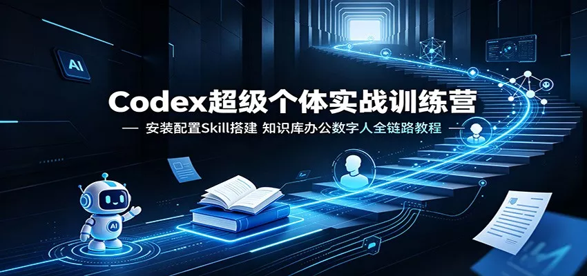 Codex超级个体实战训练营:安装配置Skill搭建,知识库办公数字人全链路教程-卓越网创