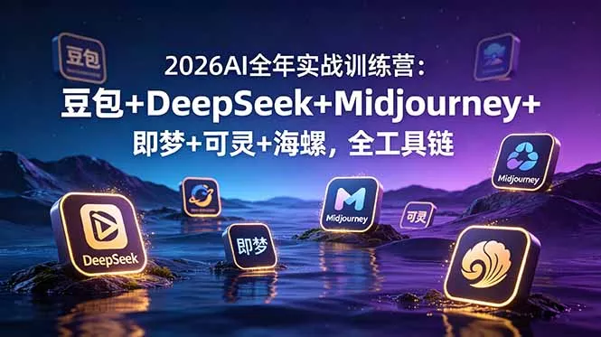 2026AI全年实战训练营:豆包+DeepSeek+Midjourney+即梦+可灵+海螺,全工具链 2026AI全年实战训练营:豆包+DeepSeek+Midjourney+即梦+可灵+海螺,全工具链