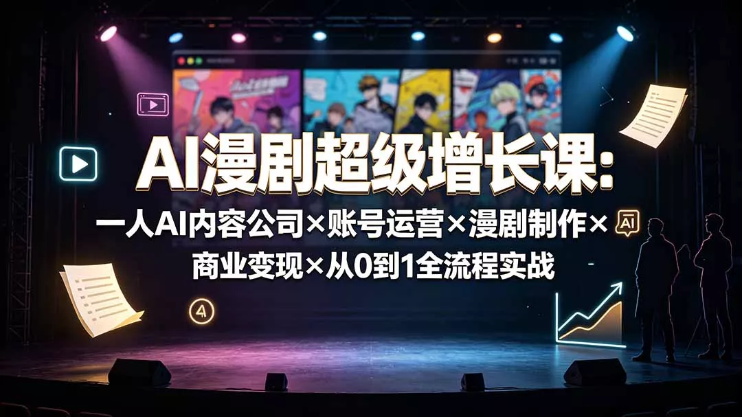 AI漫剧超级增长课:一人AI内容公司×账号运营×漫剧制作×商业变现×从0到1全流程实战 AI漫剧超级增长课:一人AI内容公司×账号运营×漫剧制作×商业变现×从0到1全流程实战