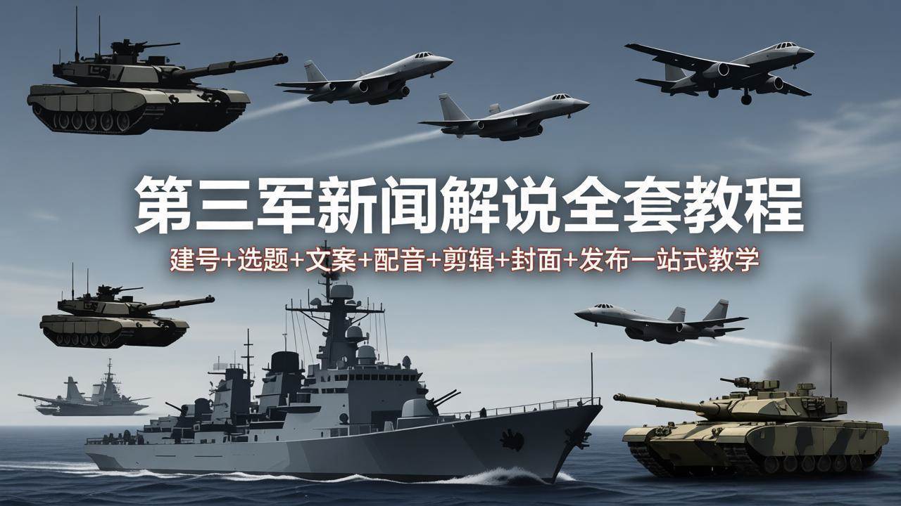(18081期)第三军迷新闻解说全套教程:建号+选题+文案+配音+剪辑+封面+发布一站式教学 (18081期)第三军迷新闻解说全套教程:建号+选题+文案+配音+剪辑+封面+发布一站式教学