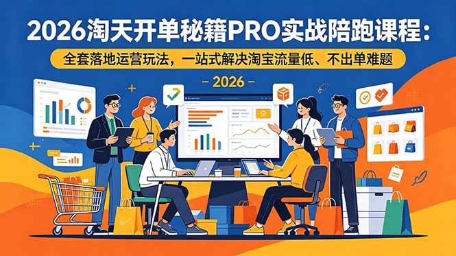 (18844期)2026淘天开单秘籍PRO实战陪跑课程:全套落地运营玩法,一站式解决淘宝流量低、不出单难题 (18844期)2026淘天开单秘籍PRO实战陪跑课程:全套落地运营玩法,一站式解决淘宝流量低、不出单难题