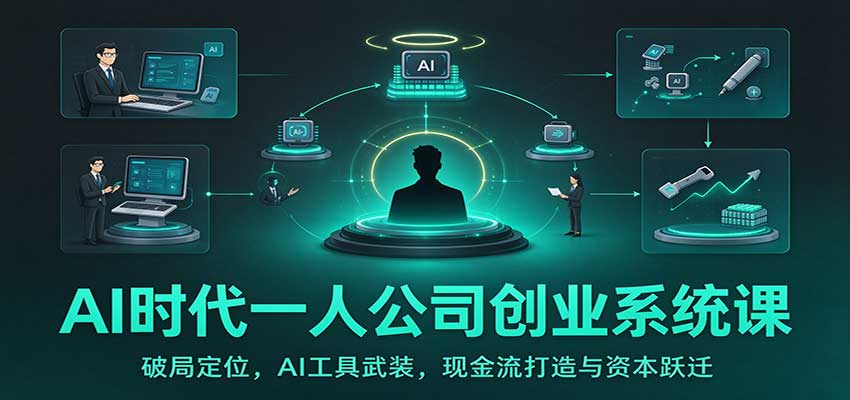 AI时代一人公司创业系统课：破局定位，AI工具武装，现金流打造与资本跃迁-卓越网创