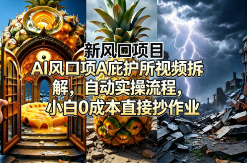 新风口项目AI庇护所视频拆解,自动实操流程,小白0成本直接抄作业-卓越网创