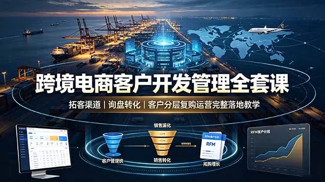 跨境电商客户开发管理全套课·拓客渠道|询盘转化|客户分层复购运营完整落地教学 跨境电商客户开发管理全套课·拓客渠道|询盘转化|客户分层复购运营完整落地教学