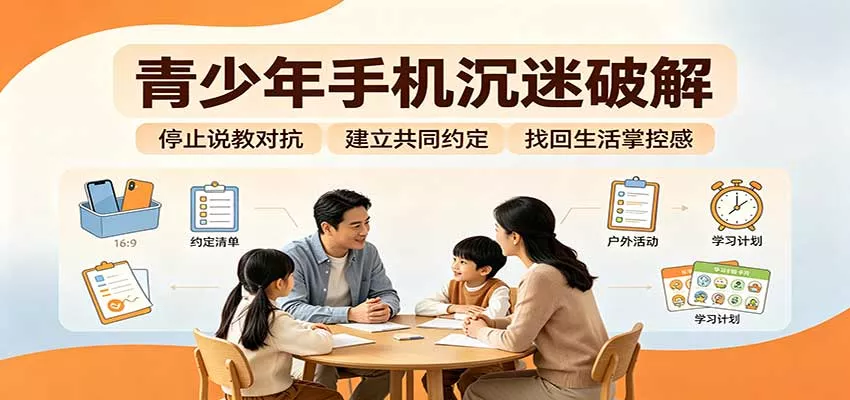 青少年手机沉迷破解:跳出管控说教思维,六步法引导孩子夺回注意力掌控权-卓越网创