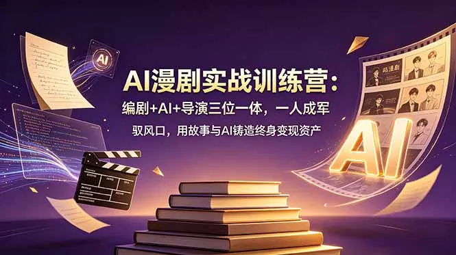 AI漫剧实战训练营:编剧+AI+导演三位一体,一人成军 驭风口,用故事与AI铸造终身变现资产 AI漫剧实战训练营:编剧+AI+导演三位一体,一人成军 驭风口,用故事与AI铸造终身变现资产