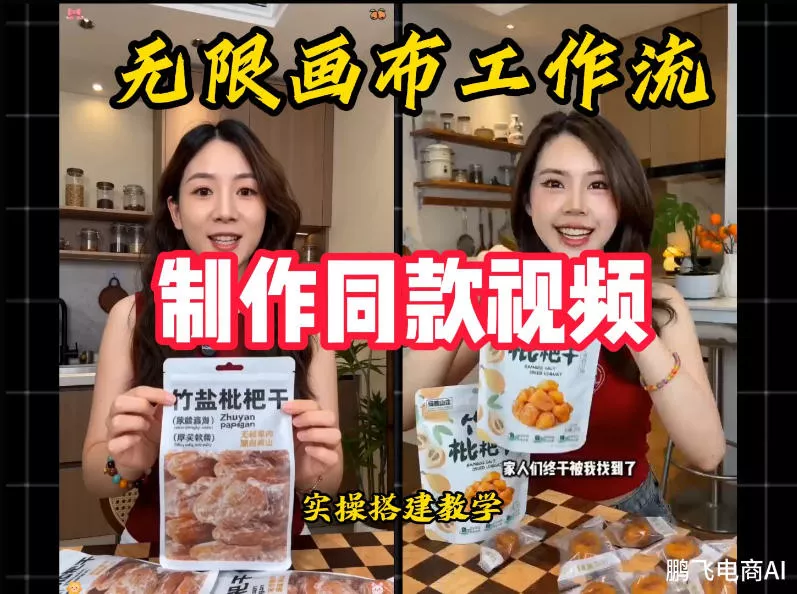 无限画布工作流一键复刻爆款带货视频，实操搭建，操作简单-卓越网创