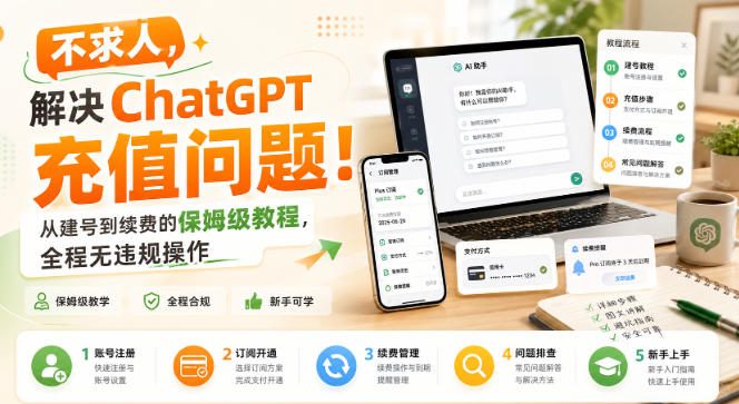 不求人，解决ChatGPT充值问题！从建号到续费的保姆级教程，全程无违规操作-卓越网创