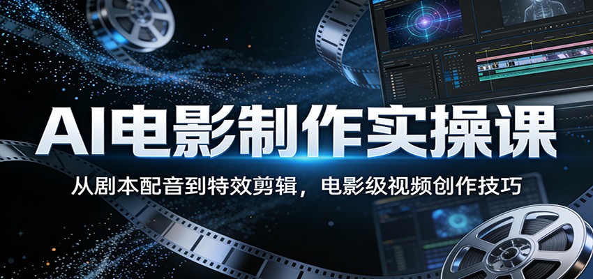 AI电影制作实操课:从剧本配音到特效剪辑,电影级视频创作技巧-卓越网创