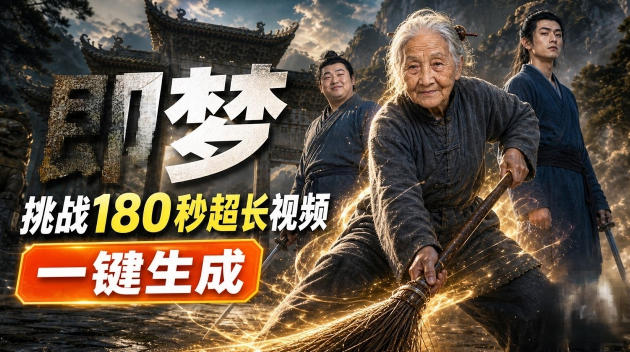 即梦挑战180秒超长视频!一键生成3分钟电影?完整制作流程详细分享!-卓越网创