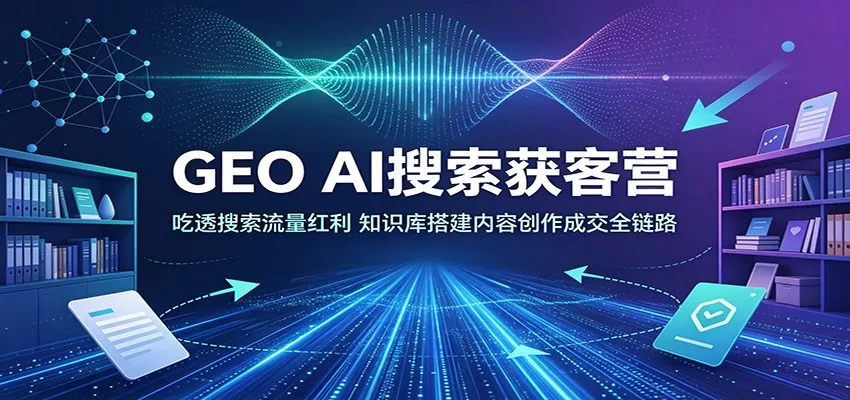 GEO AI搜索获客营：吃透搜索流量红利，知识库搭建内容创作成交全链路-卓越网创