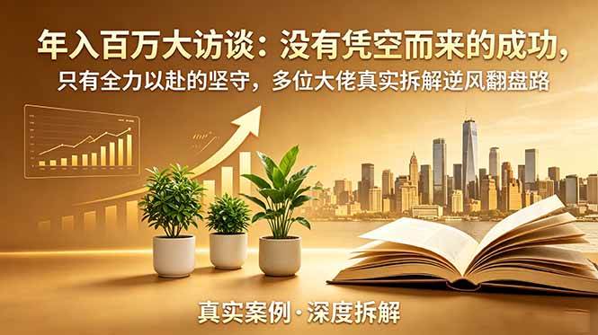 (19099期)年入百万大访谈-更新:没有凭空而来的成功,只有全力以赴的坚守,多位大佬真实拆解逆风翻盘路 (19099期)年入百万大访谈-更新:没有凭空而来的成功,只有全力以赴的坚守,多位大佬真实拆解逆风翻盘路
