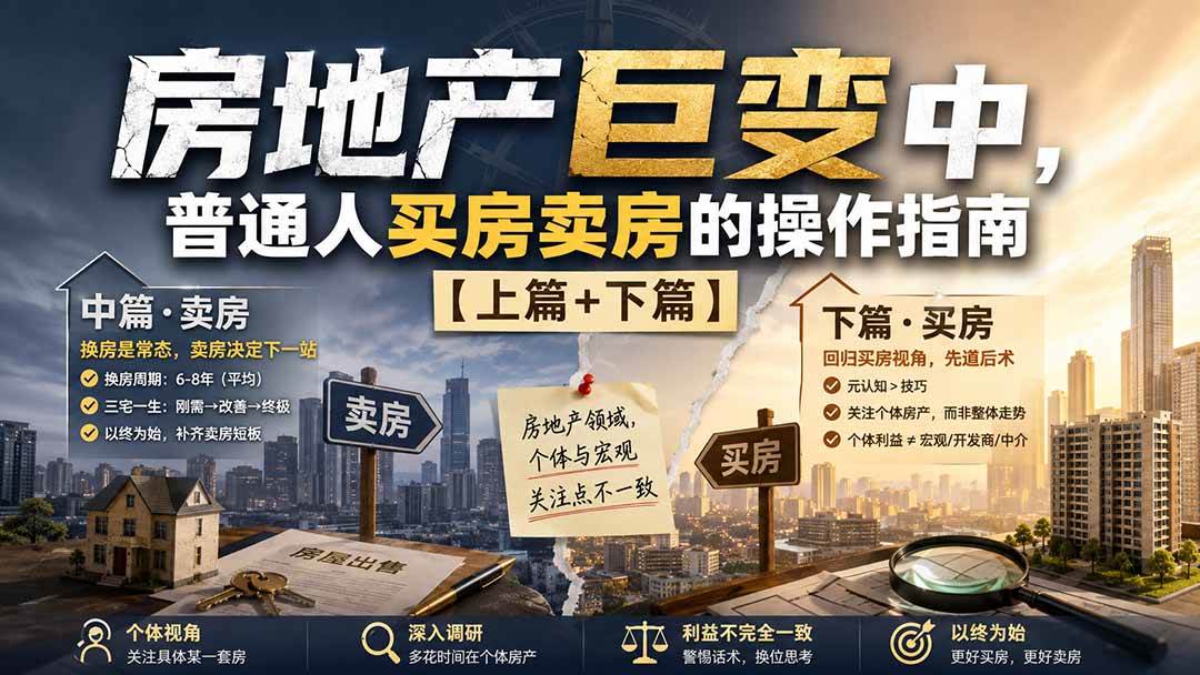 （20021期）付费文章：房地产巨变中，普通人买房卖房的操作指南【上篇+下篇】-卓越网创