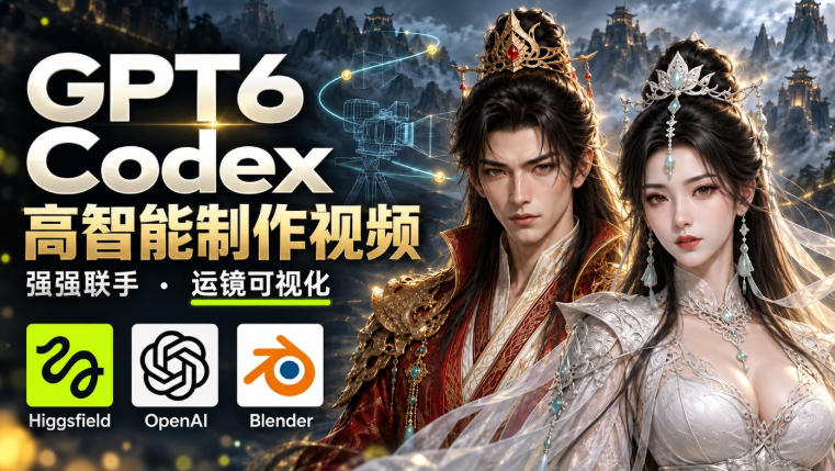 GPT-6 Astra×Codex高智能制作视频!联手Higgsfield,运镜可视化实战-卓越网创