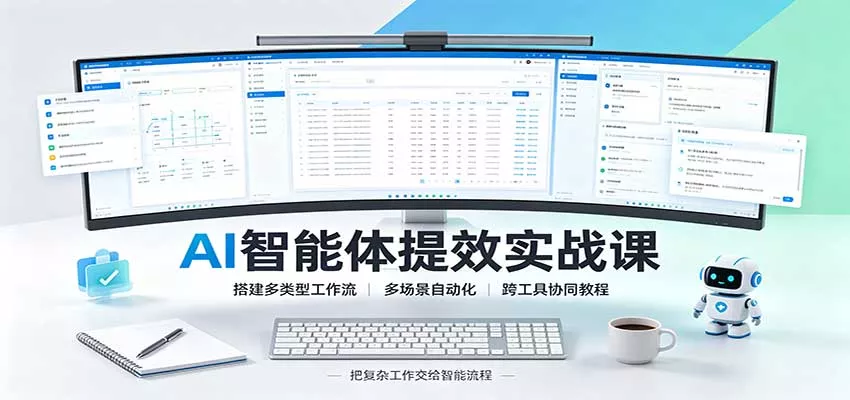 AI智能体提效实战课：搭建多类型工作流，多场景自动化，跨工具协同教程-卓越网创