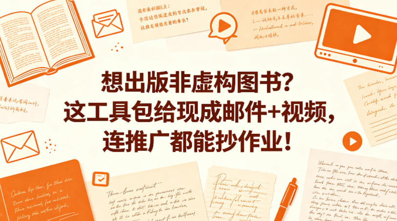 想出版非虚构图书?这工具包给现成邮件+视频,连推广都能抄作业!【原创双语字幕】 想出版非虚构图书?这工具包给现成邮件+视频,连推广都能抄作业!【原创双语字幕】