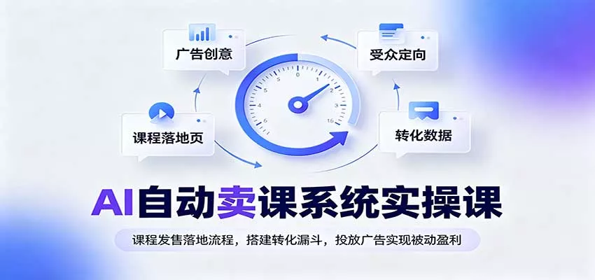 AI自动卖课系统实操课:课程发售落地流程,搭建转化漏斗,投放广告实现被动盈利-卓越网创