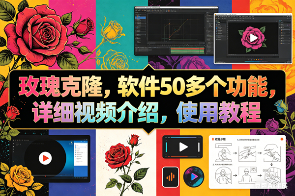 （18093期）玫瑰克隆工具，ai智能体软件，自媒体神器，一键爆款，60多个功能详细教程-卓越网创