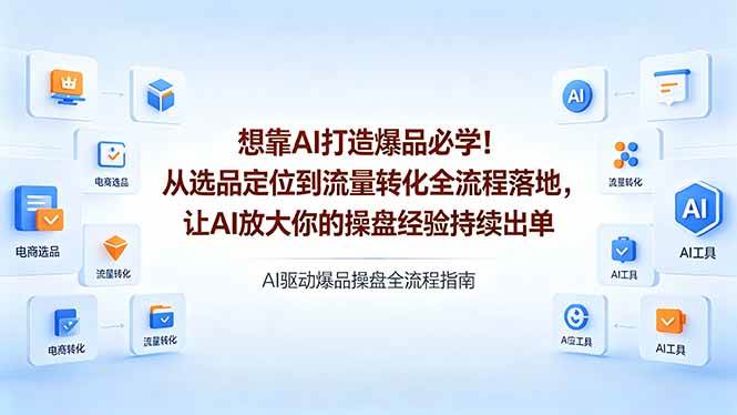 (18327期)想靠AI打造爆品必学!从选品定位到流量转化全流程落地,让AI放大你的操盘经验持续出单 (18327期)想靠AI打造爆品必学!从选品定位到流量转化全流程落地,让AI放大你的操盘经验持续出单
