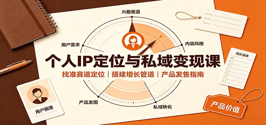 个人IP定位与私域变现课:找准赛道定位,搭建增长管道,产品发售指南-卓越网创