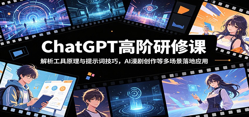 ChatGPT高阶研修课:解析工具原理与提示词技巧,AI漫剧创作等多场景落地应用-卓越网创
