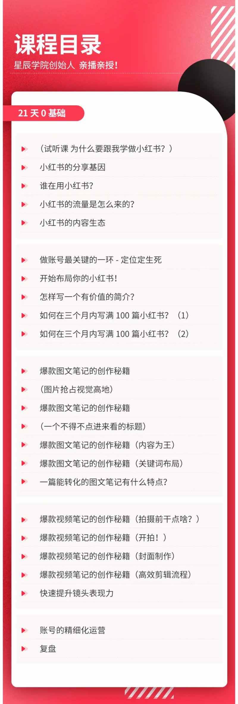 （20341期）小红书21天图文视频爆款创作课：掌握选题、图片、标题、内容、关键词与脚本剪辑，建立持续创作体系