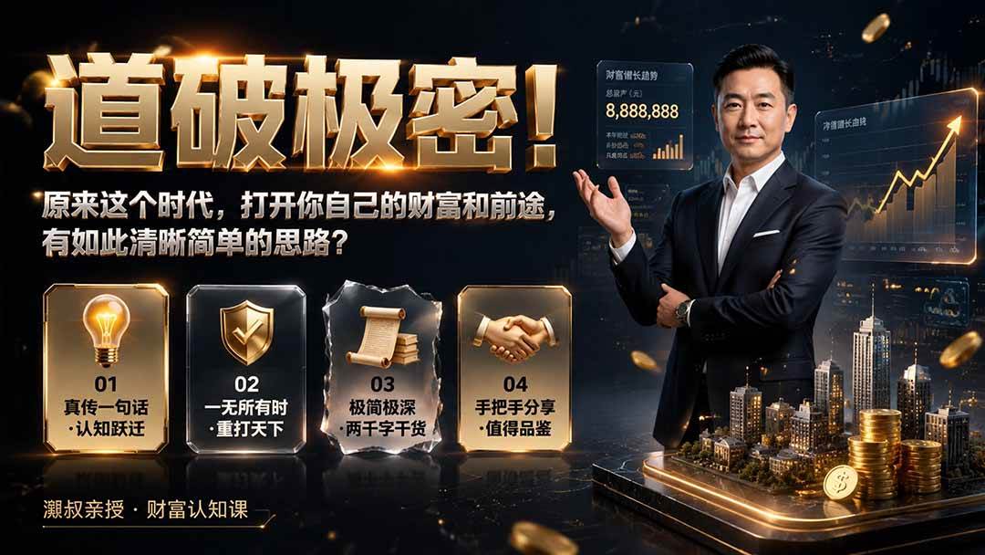 （19661期）付费文章：道破极密！原来这个时代，打开你自己的财富和前途，有如此清晰简单的思路？-卓越网创
