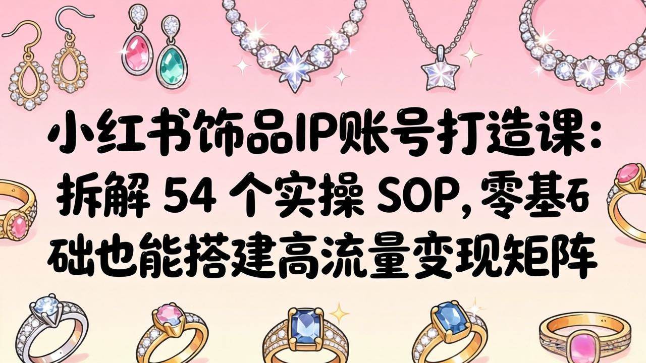 (18101期)小红书饰品IP账号打造课:拆解 54 个实操 SOP,零基础也能搭建高流量变现矩阵 (18101期)小红书饰品IP账号打造课:拆解 54 个实操 SOP,零基础也能搭建高流量变现矩阵