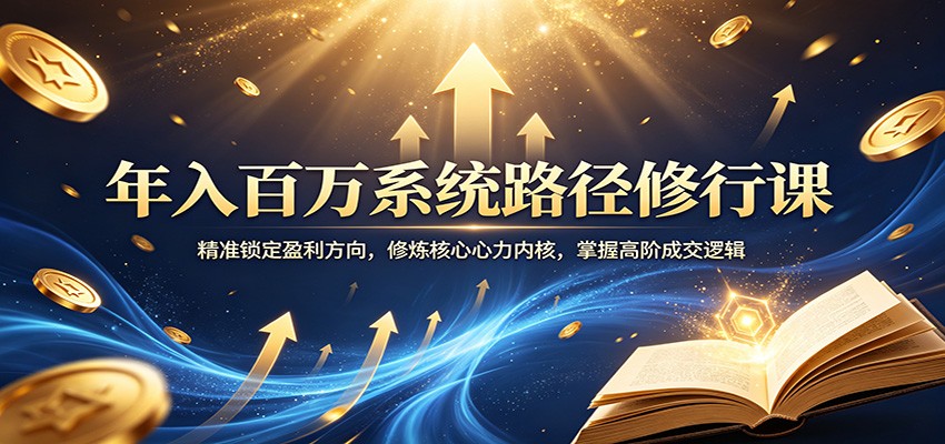 年入百万系统路径修行课:精准锁定盈利方向,修炼核心心力内核,掌握高阶成交逻辑 年入百万系统路径修行课:精准锁定盈利方向,修炼核心心力内核,掌握高阶成交逻辑