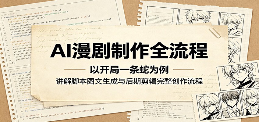 AI漫剧制作全流程：以开局一条蛇为例，讲解脚本图文生成与后期剪辑完整创作流程-卓越网创