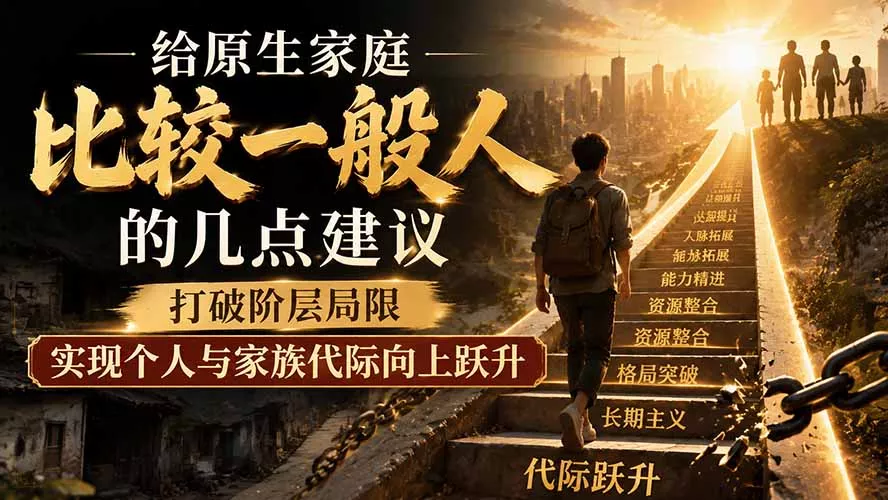 付费文章:给原生家庭比较一般人的几点建议,打破阶层局限,实现个人与家族代际向上跃升-卓越网创