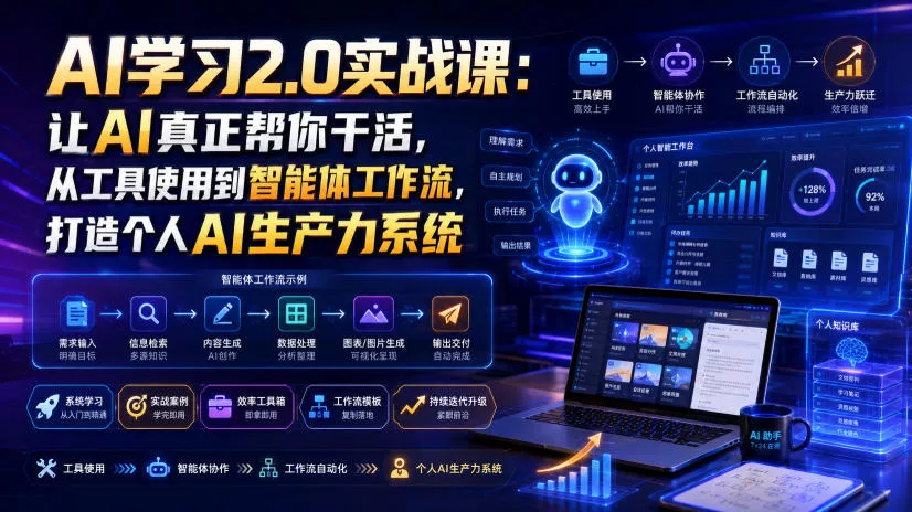 AI学习2.0实战课:让AI真正帮你干活,从工具使用到智能体工作流,打造个人AI生产力系统 AI学习2.0实战课:让AI真正帮你干活,从工具使用到智能体工作流,打造个人AI生产力系统