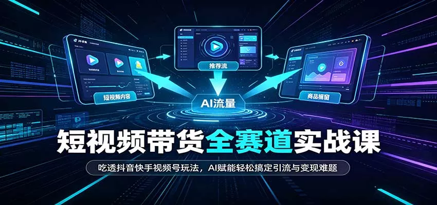 短视频带货全赛道:吃透抖音快手视频号玩法,AI赋能轻松搞定引流与变现难题-卓越网创