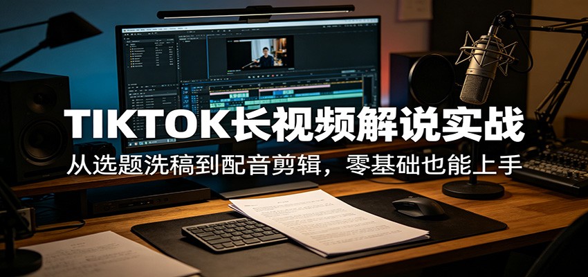 TIKTOK长视频解说实战:从选题洗稿到配音剪辑,零基础也能上手 TIKTOK长视频解说实战:从选题洗稿到配音剪辑,零基础也能上手