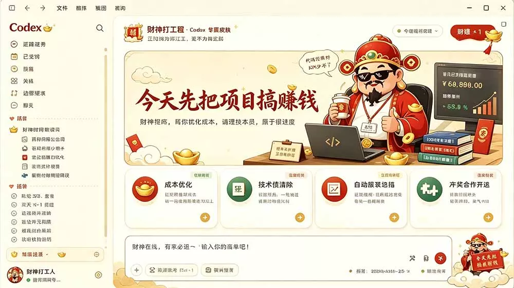 闲鱼售卖99元的Codex皮肤包，GitHub 免费开源了！让你的codex变成精美界面 Codex Dream Skin