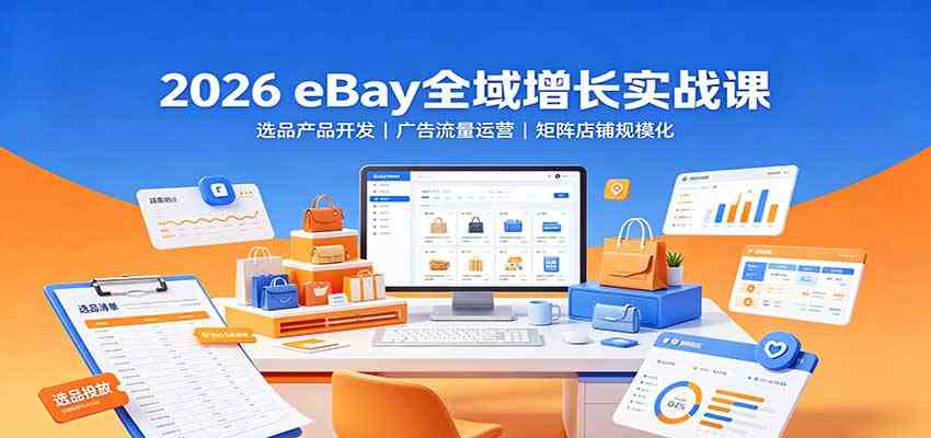 2026 eBay全域增长实战课：选品产品开发，广告流量运营，矩阵店铺规模化-卓越网创