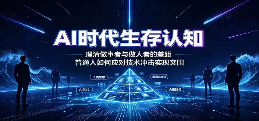 AI时代生存认知：理清做事者与做人者的差距，普通人如何应对技术冲击实现突围-卓越网创