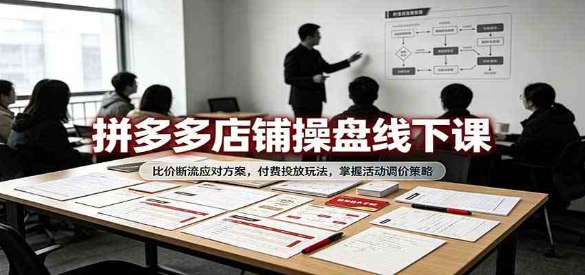 拼多多店铺操盘线下课:比价断流应对方案,付费投放玩法,掌握活动调价策略 拼多多店铺操盘线下课:比价断流应对方案,付费投放玩法,掌握活动调价策略