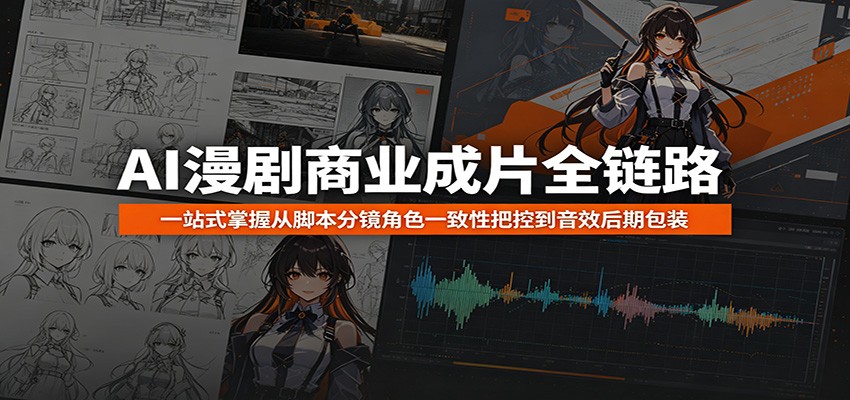 AI漫剧商业成片全链路:一站式掌握从脚本分镜角色一致性把控到音效后期包装 AI漫剧商业成片全链路:一站式掌握从脚本分镜角色一致性把控到音效后期包装
