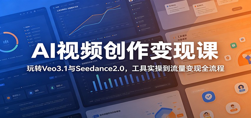 AI视频创作变现课：玩转Veo3.1与Seedance2.0，工具实操到流量变现全流程-卓越网创