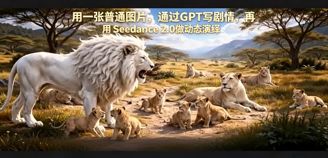 用一张普通图片，通过GPT写剧情，再用Seedance 2.0做动态演绎，居然能生成迪士尼风格搞笑动画-卓越网创