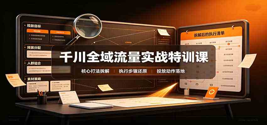 千川全域流量实战特训课：拆解全域投放实操核心打法-卓越网创