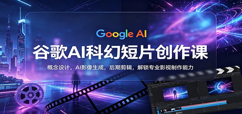 谷歌AI科幻短片创作课:概念设计,AI影像生成,后期剪辑,解锁专业影视制作能力 谷歌AI科幻短片创作课:概念设计,AI影像生成,后期剪辑,解锁专业影视制作能力