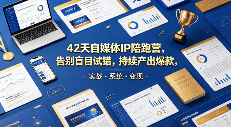 42天自媒体IP陪跑营，告别盲目试错，持续产出爆款，实战·系统·变现（更新2026）-卓越网创