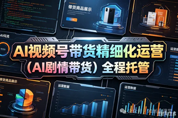 (AI剧情带货)视频号精细化代运营,历时两个月研究测试的新玩法,社裙免费参加-卓越网创