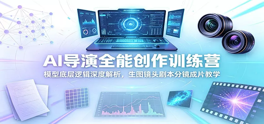 AI导演全能创作训练营：模型底层逻辑深度解析，生图镜头剧本分镜成片教学-卓越网创