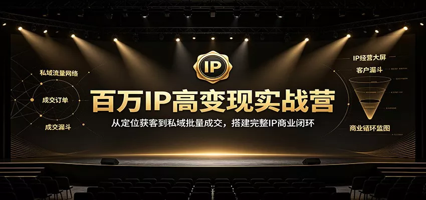 百万IP高变现实战营：从定位获客到私域批量成交，搭建完整IP商业闭环-卓越网创