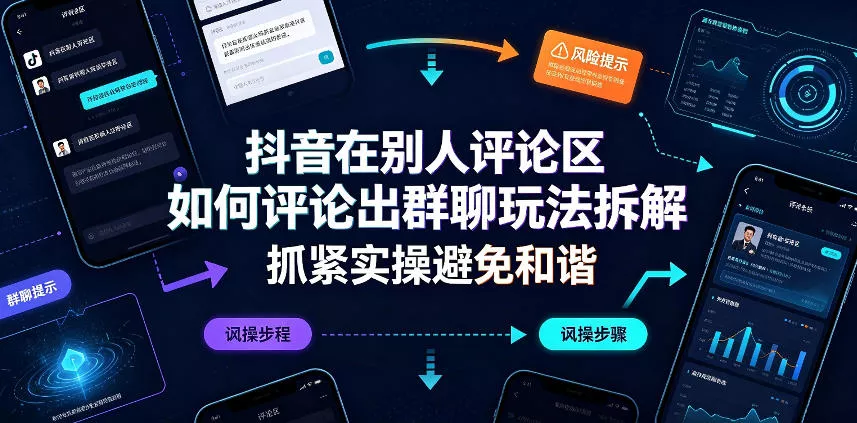 抖音在别人评论区如何评论出群聊玩法拆解,抓紧实操避免和谐-卓越网创