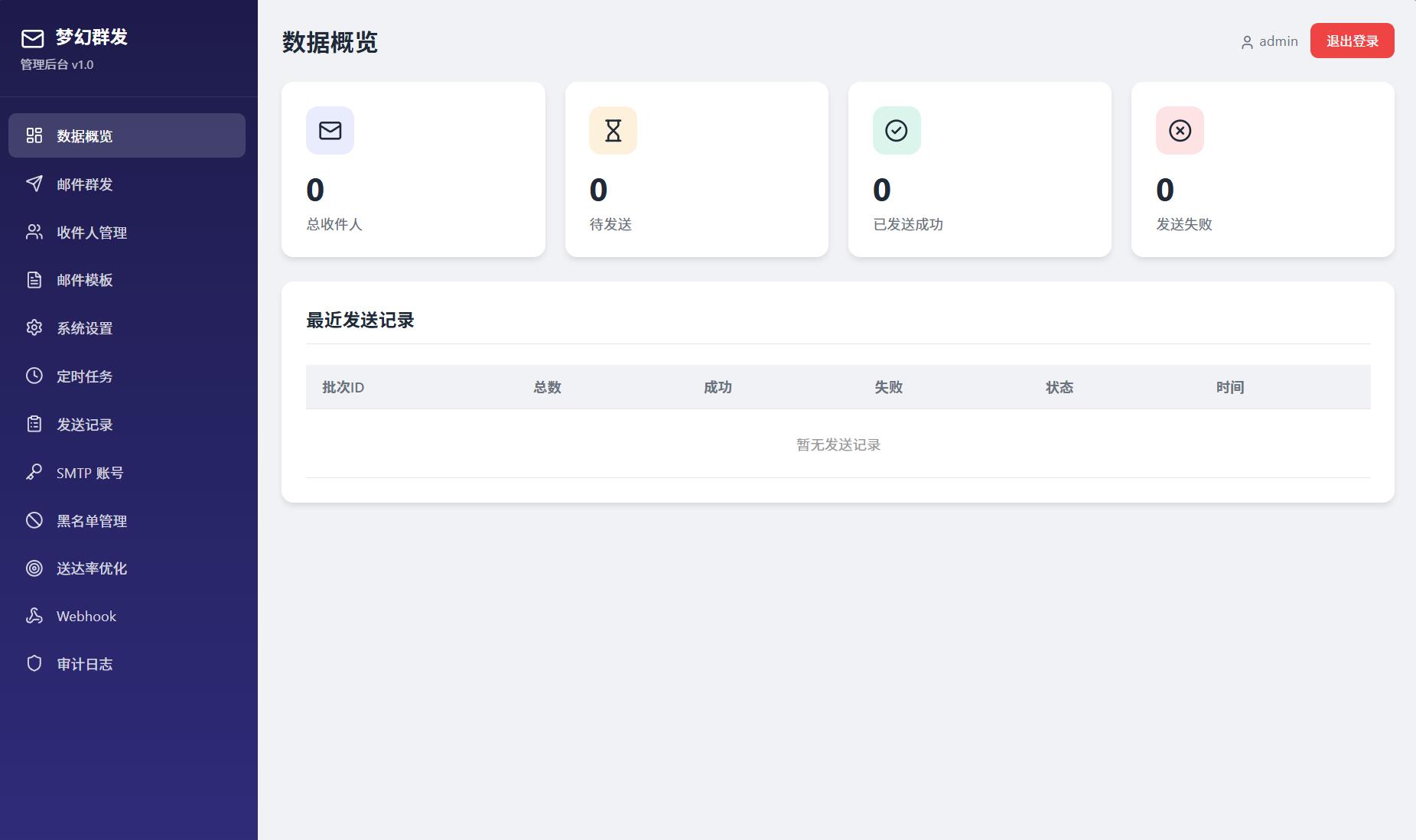 最新梦幻邮件群发系统1.0定时邮件-卓越网创