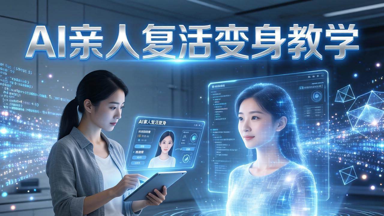 （17940期）AI亲人复活变身教学，最近超级火爆的项目，涨粉超级快，私域引流代做服务，收徒等-卓越网创